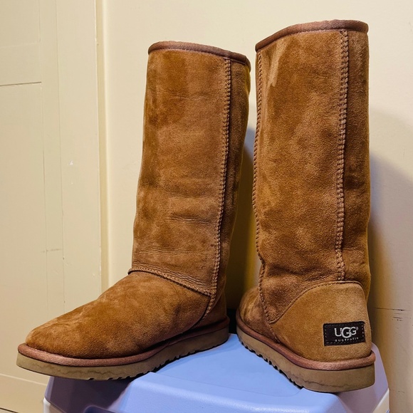 UGG Tan Suede Tall Boots - Picture 1 of 9